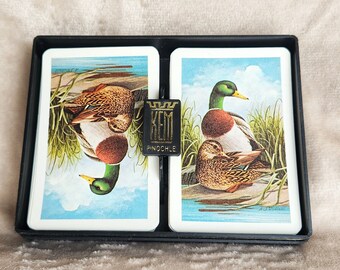 Vintage KEM Mallard Duck, plastic playing cards, Double Deck