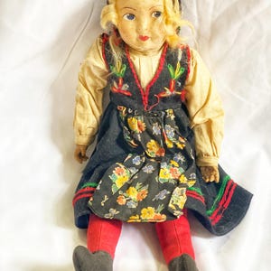 Vintage Norwegian folk art doll
