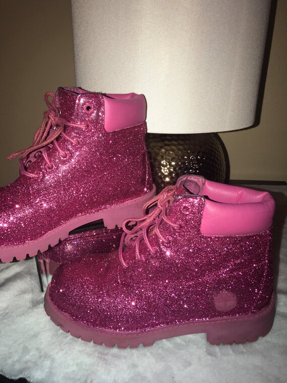 pink glitter timberlands