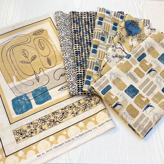 Modern Abstractions Dots with Flower Sketches Tan - Bentpath Studio - PER QUARTER METRE Modern Abstractions Dots with Flower Sketches Tan - Bentpath Studio - PER QUARTER METRE