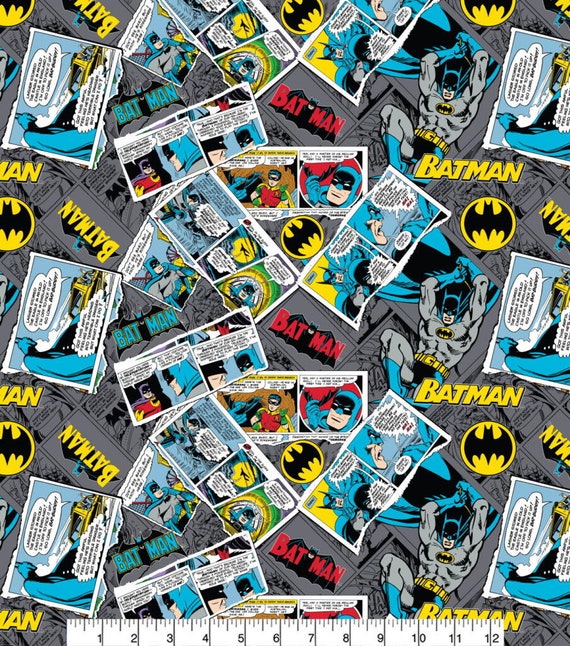 Batman, The Avengers, Captain America, Spider-Man, Marvel characters collage, super heroes, Hulk, Iron Man, cotton fabrics, metres, yards