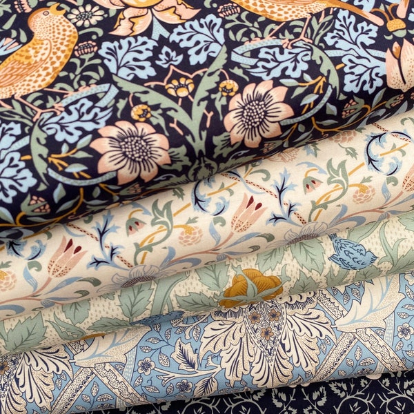 William Morris Cotton Fabric, Natures Dream, The Strawberry Thief, Windrush, Home Decor