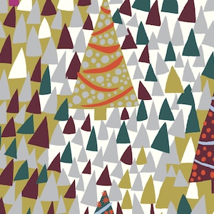 Liberty Christmas Cotton Fabrics, Seasons Greetings, Christmas Trees,