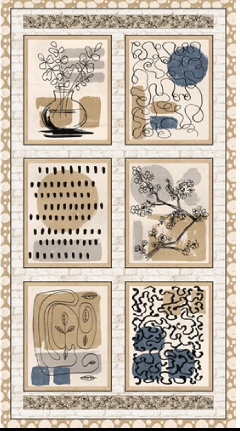 Modern Abstractions Dots with Flower Sketches Grey - Bentpath Studio - PER QUARTER METRE Modern Abstractions Dots with Flower Sketches Grey - Bentpath Studio - PER QUARTER METRE