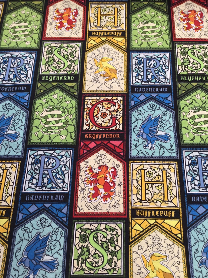 Harry Potter cotton fabrics Hogwarts Owls spells magic Etsy