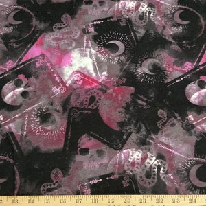 Flannel pajama pants for women/Faded tarot card theme on purple and black background