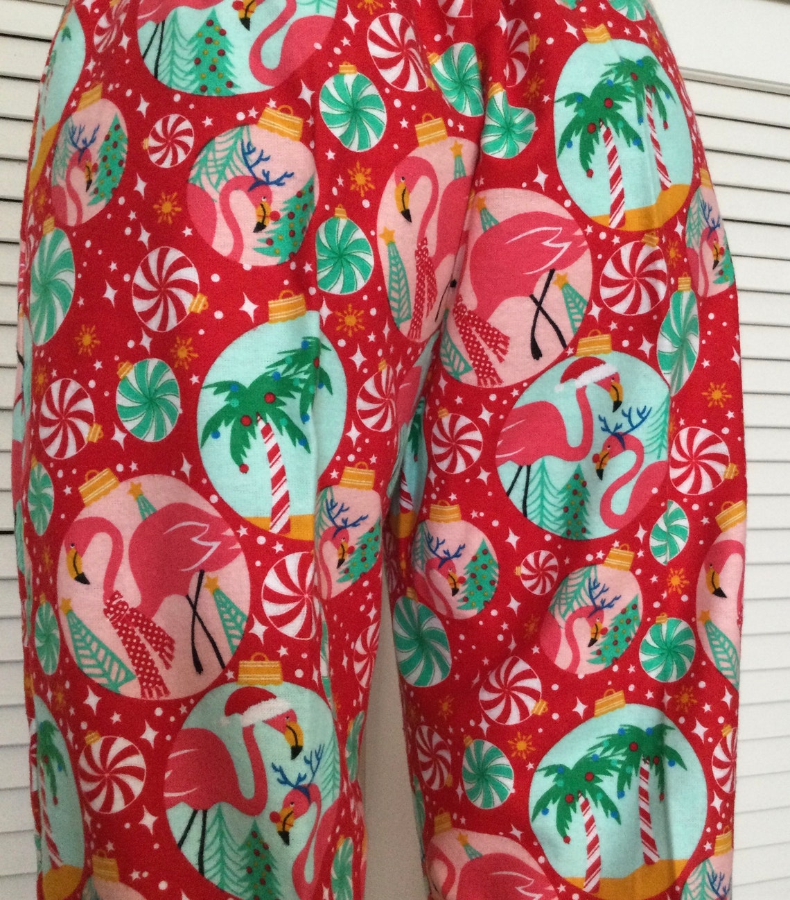 Flamingo Christmas Theme/flannel Pajama Pants for Women Etsy UK