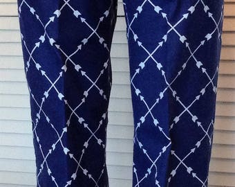 Arrows on navy blue background flannel pajama pant