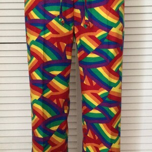 Flannel pajama pants for women/Allover rainbow colors print