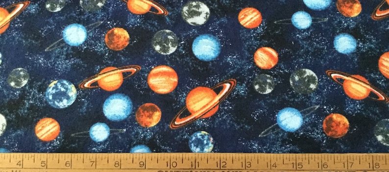 Planets in outer space on navy blue background flannel pajama pant for men