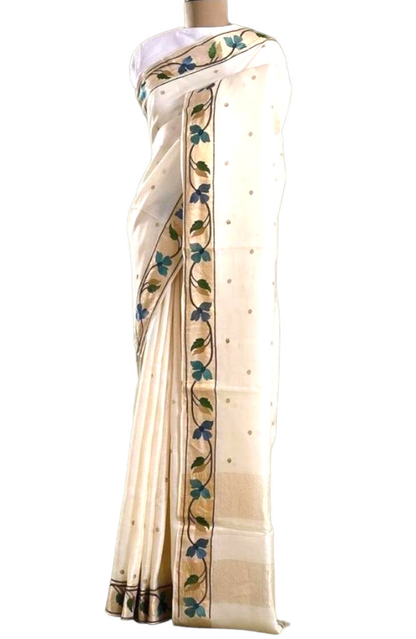 Coral Pink  Tussar Silk Neck Zari Embroidered & Printed Unstitched Suit Fabric