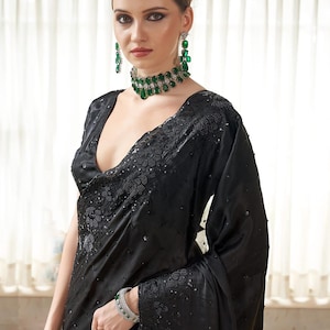 Designer Sarees, Heavy Embroidery Saree,Hand Made Saree,Designer Wedding Collection,Embroidered Border, Indian Wedding Silk saree Party Wear