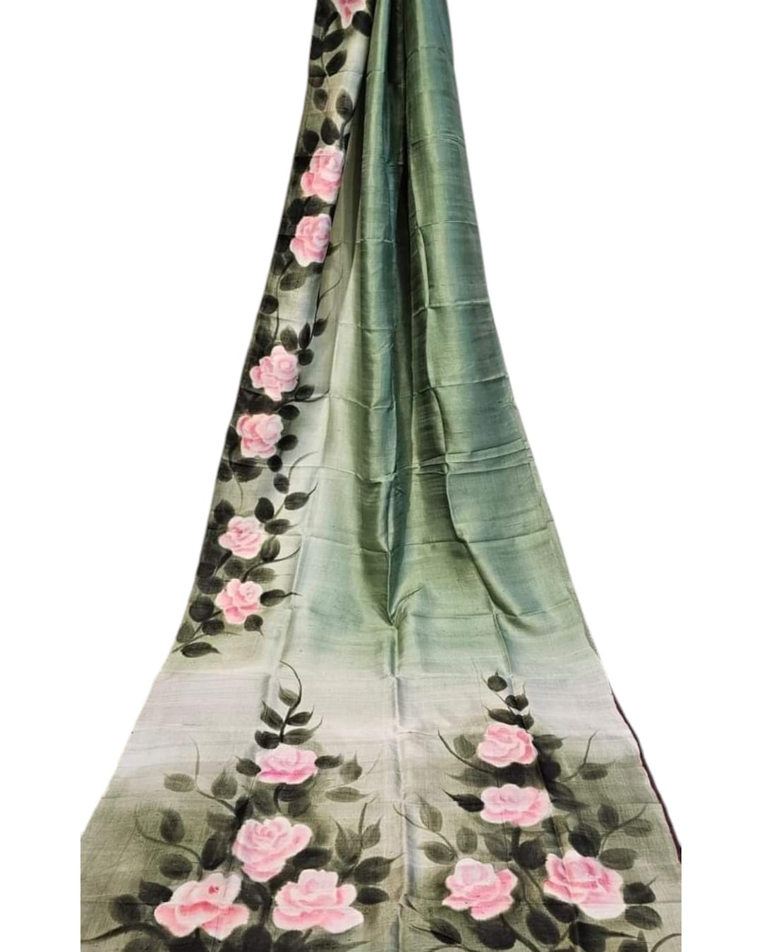 Ombre floral silk saree