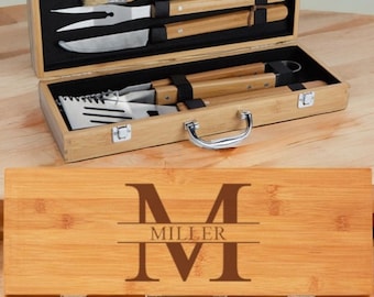 Personalized BBQ Set, BBQ Grill Set, BBQ Tool Set, Grilling Tools, Bbq Gift For Dad, Father's Day Gift, Husband Gift