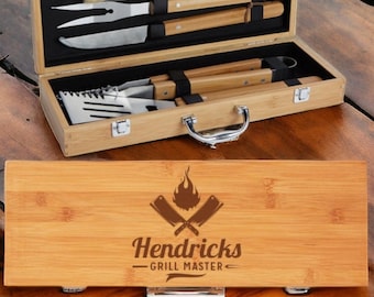 BBQ Set, Grilling Set, BBQ Tool Set, Custom BBQ Set, Gift for Him, Father's Day Gift, Gift Idea for Dad or Husband