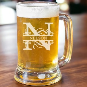 Vintage Beer Mug, Personalized Beer Glass, Groomsmen Mugs, Engraved Beer Mugs, Custom Beer Glass, Monogram