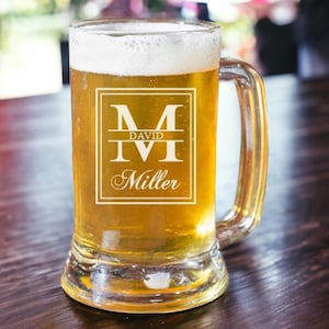 Personalized Beer Mugs, Husband Gift, Anniversary Gift, Beer Mug, Engraved Beer Glass, Groomsmen Gift, Beer