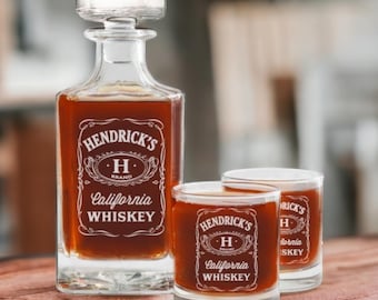 Vintage Whiskey Decanter Set, Gift for Dad or Husband, Man Cave Gift