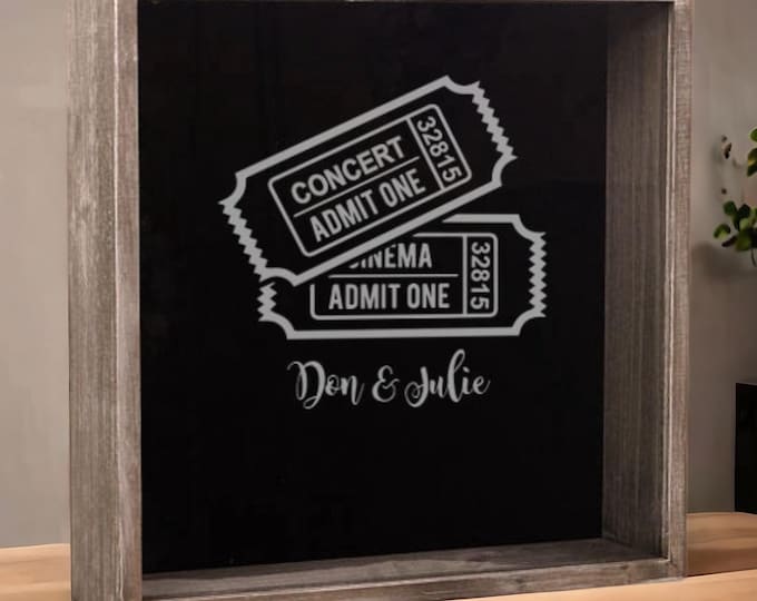 Ticket Holder Shadow Box Personalized, Ticket Shadow Box, Shadow Box, Concert Ticket Display, Event Stub, Memento Box, Concert Ticket, Movie