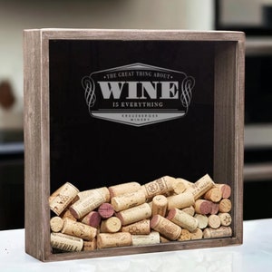 Wine Cork Holder, Wine Cork Shadow Box, Wine Gift, Bridesmaid Gift, Wedding Gift