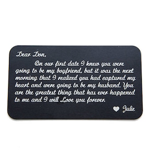 Personalized Wallet Card Custom Wallet Insert Engraved - Etsy
