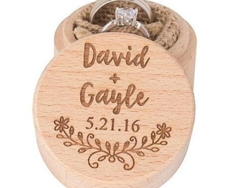 Wedding Ring Box, Personalized Wooden Ring Box, Proposal Ring Box, Ring Holder, Custom Ring Box, Wedding Ring Box Set