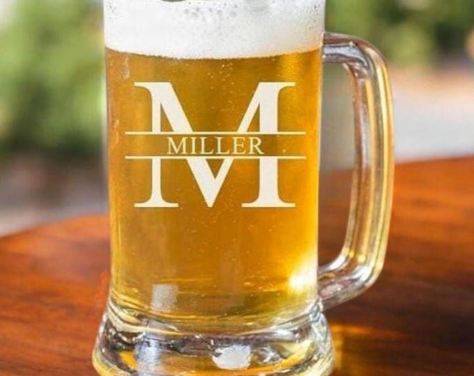 Personalized Beer Mug, Beer Glass, Custom Beer Mugs, Groomsmen Beer Mug, Beer Stein, Husband Dad Gift, Boyfriend Gift