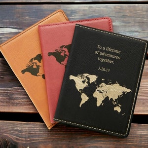 Passport Cover, Personalized Passport Holder, Leather Passport Cover, Passport Wallet, Wedding Gift, Husband Wife Gift, Travel Gift, Mom Dad