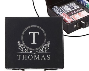 Custom Poker Set, Engraved Poker Case, Personalized Poker, Poker Player, Poker Gift, Husband Gift, Groomsmen Gift, Gift For Dad