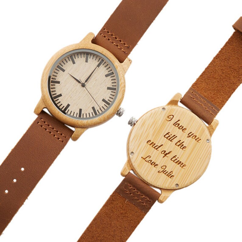Wooden Watch Mens Watch Engraved Wood Watch Personalized Etsy