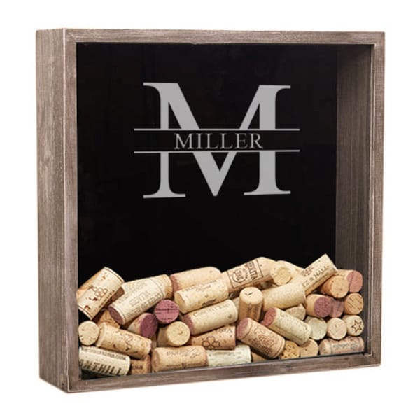Personalized Shadow Box, Wine Cork Holder, Wine Cork Display Storage, Wedding Gift, Gift for Mom Wife, Wall Shadow Box