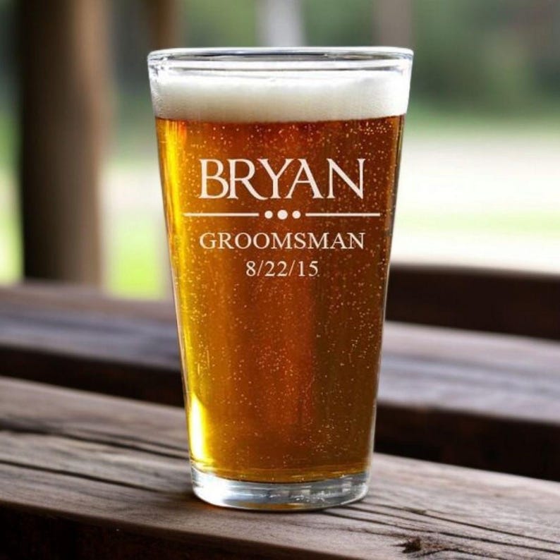 engraved pint glass