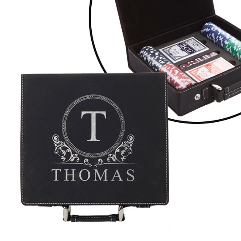 Custom Poker Set Engraved Poker Case Personalized Poker Etsy
