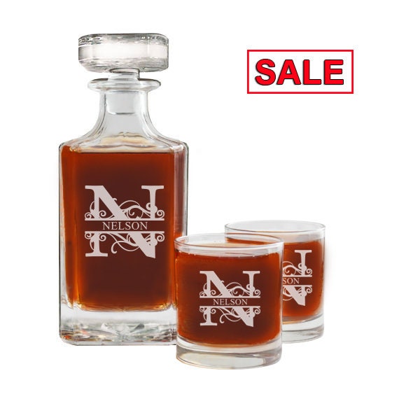 Whiskey Decanter Set, Personalized Whiskey Decanter, Engraved Whiskey…