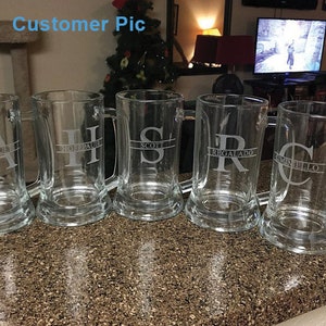Personalized Beer Mug, Beer Glass, Custom Beer Mugs, Groomsmen Beer Mug, Beer Stein, Husband Dad Gift, Boyfriend Gift image 7