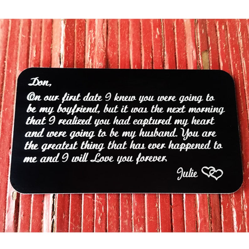 Custom Wallet Insert Engraved Wallet Card Personalized - Etsy