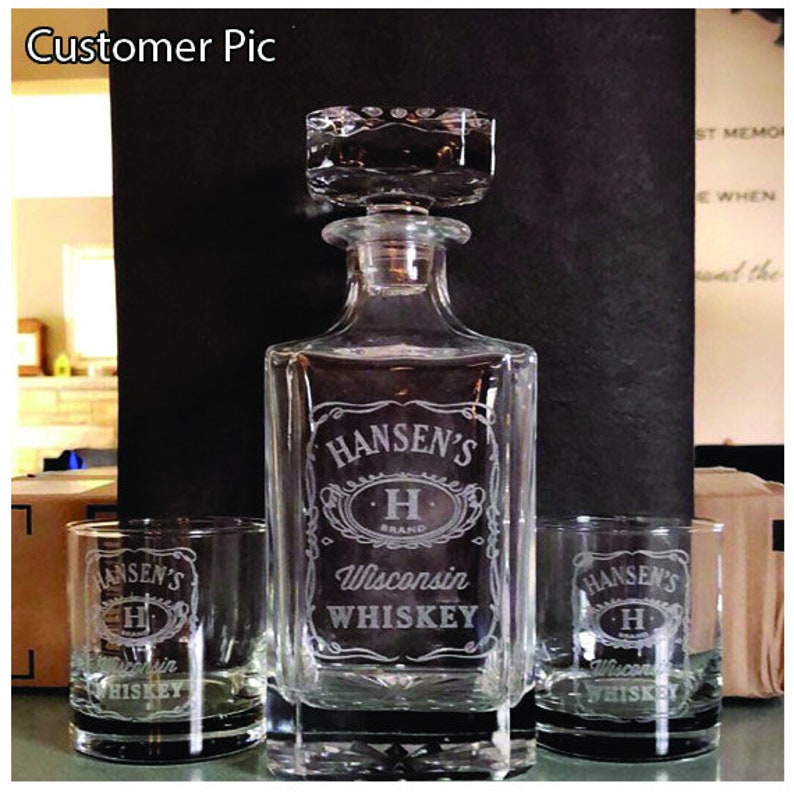 Groomsmen Gift Whiskey Decanter Set Personalized Whiskey Etsy