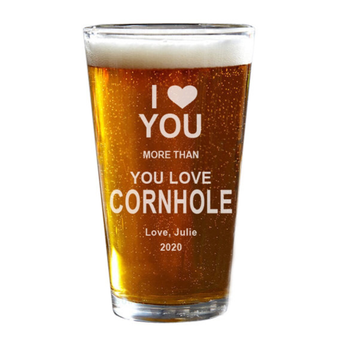 Cornhole Pint Glass Valentine's Day Gift Father's Etsy