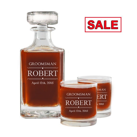 Whiskey Decanter Groomsmen Gift Personalized Whiskey Etsy