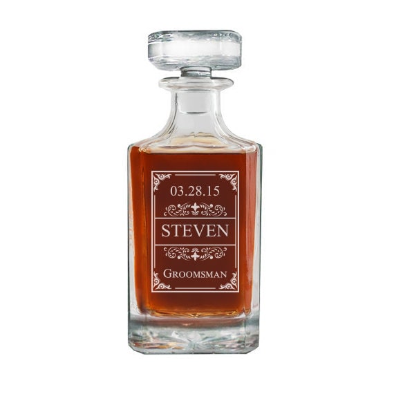 Whiskey Decanter Groomsmen Gift Personalized Whiskey Etsy