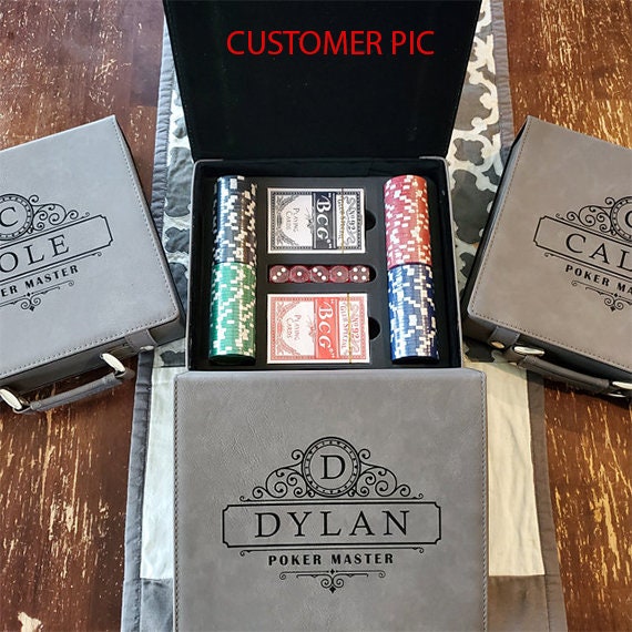 Custom Poker Set Engraved Poker Case Personalized Poker Etsy