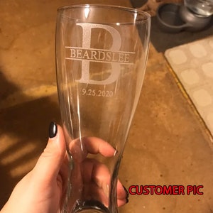 Custom Beer Glass, Pilsner Glass, Personalized Pilsner, Beer Glasses, Husband Gift, Boyfriend Gift, Groomsmen Gift, 23 oz., 16 oz. image 9