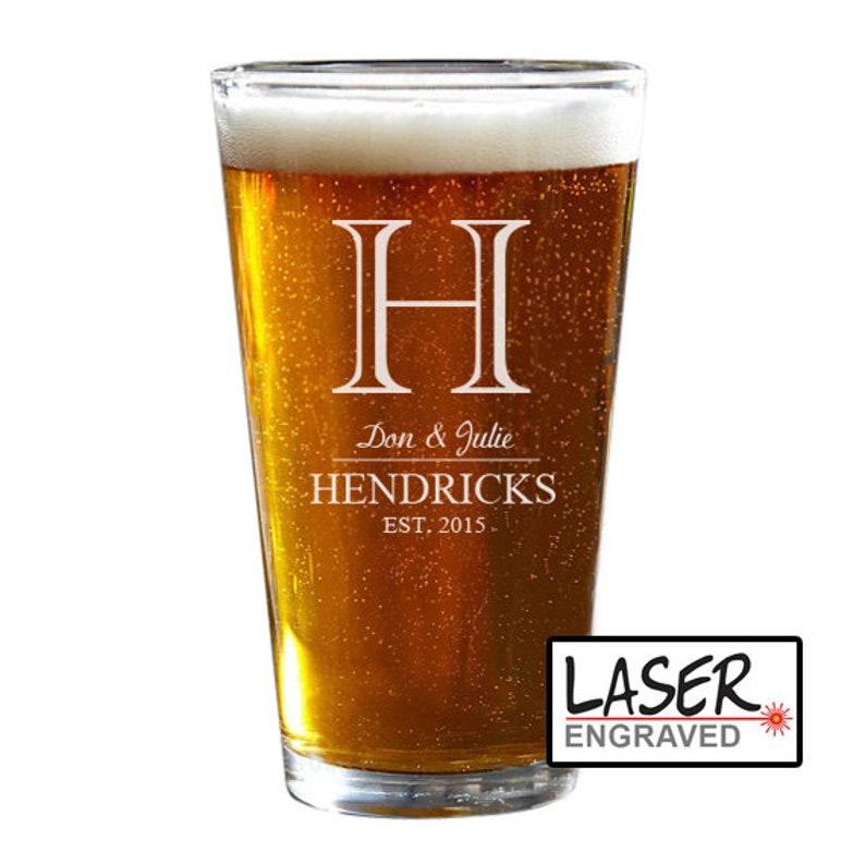 wedding party beer glasses