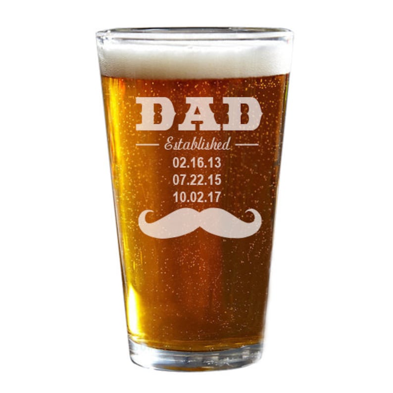 Dad Beer Glass Personalized Pint Glass Father's Day Etsy