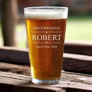 custom wedding beer glasses