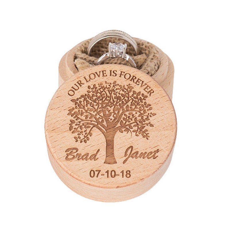 Personalized Wedding Ring Box Wooden Ring Box Ring Bearer Etsy