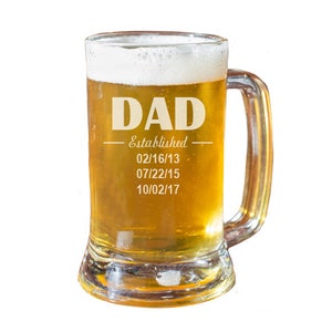 Dad Beer Mug, Fathers Day Gift, Christmas Gift, Husband Gift, Gift For Dad, Engraved Beer Mug image 2