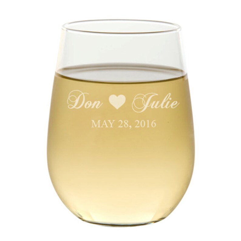 Stemless Wine Glasses Etched Wine Glasses Wedding Favors Etsy