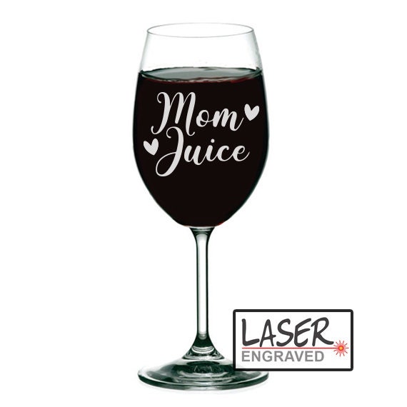 Mom Juice Funny Wine Tumbler Glass Cup Vinyl Decal Sticker