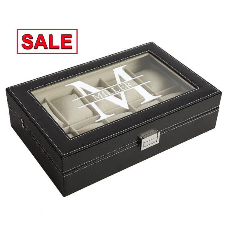 Personalized Watch Box Mens Leather Watch Box Watch Display Etsy